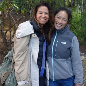 ISO Women’s North Face Denali Grey & Aqua Detail M